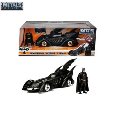 โมเดลรถของเล่น  Jada Toys No.98036 Batman Forever Batmobile &amp; Batman Figure อัตราส่วน 1:24   รถเหล็กพร้อมฟิกเกอร์  ตัวละครดัง สวยสมจริงน่าเก็บ สะสม