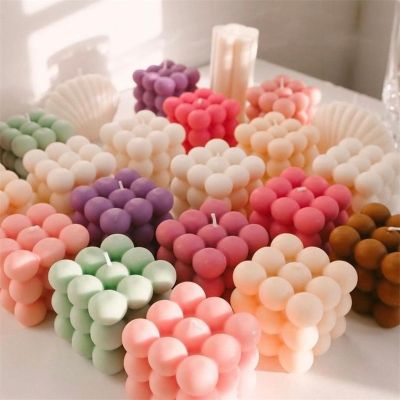 Geometric Rubiks Cube Molud 3D Overlapping Bubble Magic Ball Candle Silicone Mold Soy Wax Aromatherapy Soap Plaster Decorate