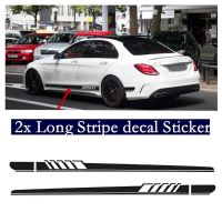 2Pcs Racing Car Stripe Stickers Side Sports Decal Auto Body Decoration Sticker For Benz C-Class C180 C200 C230 C280 W204 W205