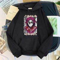 Hoody Women Anime Tokyo Ghoul Anime Characters Printing Sweatshirt Female Oversize O-Neck Hoodied Japanese Streetwear Loose Tops Size Xxs-4Xl