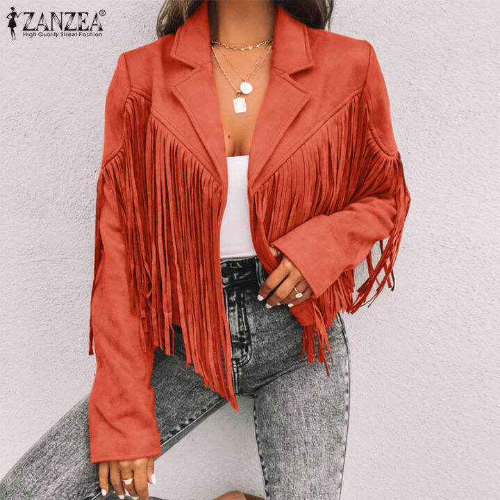 women's fringe jacket clearance