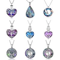 ☞ 28 Styles Crystal Silver Color Heart Tree Dolphin Butterfly Dragonfly Pendant Necklace Metal Urn Ashes Holder Memorial Gift