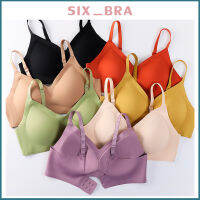 Six_Bra ชุดชั้นใน แฟชั่น สำหรับสุภาพสตรี ไร้โครงมีขอบแบบสวม สวมใส่ง่าย มีฟองน้ำยางพาราถอดได้ แห้งไวAAB257