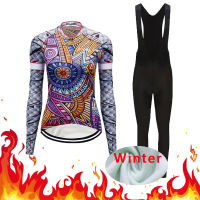 Women Cycling Clothing Set Women Winter Thermal Fleece Bicycle Clothes Kit Road Bike Jersey Dress Suit Uniform Maillot Jumpsuit