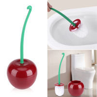 แปรงขัดห้องน้ำ Creative Lovely Cherry Shaped Toilet Bowl Brush and Holder Non-porous Base Bathroom Brush