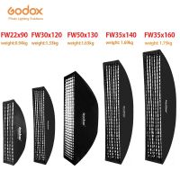 Godox ตารางรังผึ้ง Softbox แถบสี่เหลี่ยมผืนผ้า35X160cm 30X120cm 22X90cm สำหรับแต่งโบเวนส์ที่ติดตั้งelinchrom สตูดิโอที่ครอบหัวแฟลช