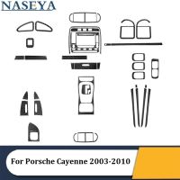 [BETTER]สำหรับ Porsche Cayenne Sport SUV 2003-2010สติกเกอร์คาร์บอนไฟเบอร์สีดำที่หุ้มอุปกรณ์ตกแต่งภายในรถยนต์