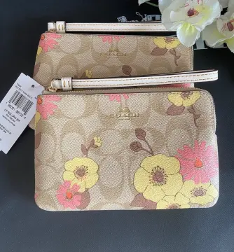Coach Medium Corner Zip Wallet With Floral Cluster Print