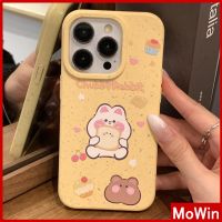 Mowin - เข้ากันได้สำหรับ เคสไอโฟน เคสไอโฟน11 เคส iphone 11 เป็นมิตรกับสิ่งแวดล้อม Degradable Case Soft กันกระแทกป้องกันสีเหลืองหมีกระต่ายน่ารักเข้ากันได้กับ iPhone 13 Pro max 12 Pro Max 11 XS XR 7Plus 8Plus