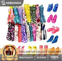 hebeanna 10xhandmade ชุดตุ๊กตาเสื้อผ้า + 10xshoes รองเท้าส้นสูงสำหรับตุ๊กตาเด็กของเล่น