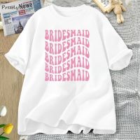 Retro Bridesmaid Tshirt Cotton Bridal Party T-Shirt Summer Bachelorette Tee Cotton Graphic T Shirts Clothing