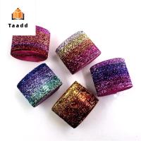 TAADD ริบบิ้นที่ประดับตกแต่งสำหรับงานแต่งงานประกายสีรุ้งวันเกิดลายศิลปะกว้าง38มม. งานประดิษฐ์ทำมือ