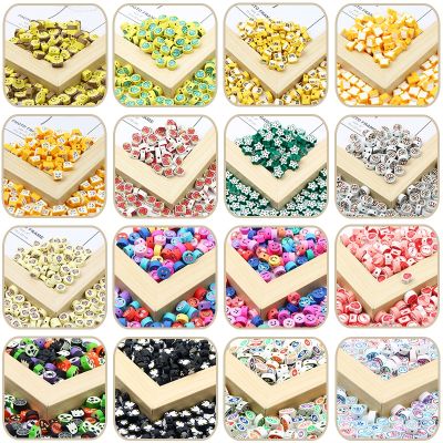 【CW】℡℡  Wholesale 20/50/100pcs Bead With Cartoon Pattern Colored Polymer Clay Beads Jewelry Making Handicrafts Earrings Supplies