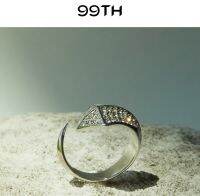 99TH-Power Fang Silver with Crystals Ring แหวนเขี้ยวเสือสีเงินประดับคริสตัลปรับขนาดได้