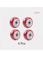 4 Pcs/Lot 3 Inch Polyurethane Universal Wheel Single Silent Trolley Caster Heavy Wear Resistant Directional