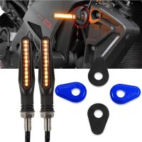 LED Turn Signals indicator For Yamaha MT 09 FZ 09 2017 2018 2019 2020 2021 2022 Motorbike Front Turn Signal Adapter Mount Plates