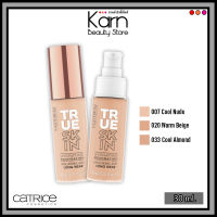 Catrice True Skin Hydrating Foundation. คาทริซ ทรูสกิน ไฮดราติ้ง ฟาวเดชั่น มี 3 เฉดสี (30 มล.) รองพื้นเนื้อแมตต์ บางเบา