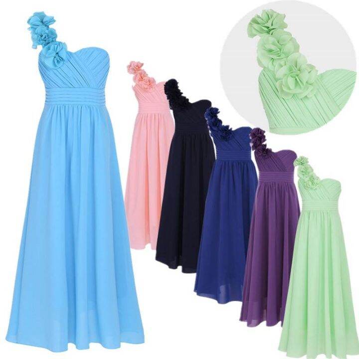 jeansame-dress-kidchildchiffon-tulledress-งานแต่งงานเพื่อนเจ้าสาว-one-shoulder-formal-partymaxi-dance-prom-gown-dress