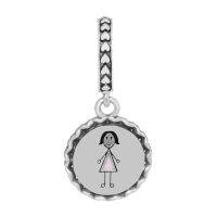 Mom Stick Figure Dangle Charms for Chain Bracelets Mixed Enamel 925 Sterling Silver Family Mother Charms for Jewelry Making