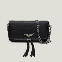 [COD] Outer single black zv wings hot diamond womens bag pu chain