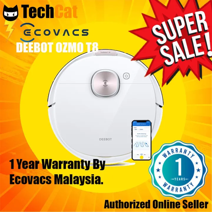 Ecovacs Deebot Ozmo T8 Robotic Vacuum Cleaner with TrueDetect 3D