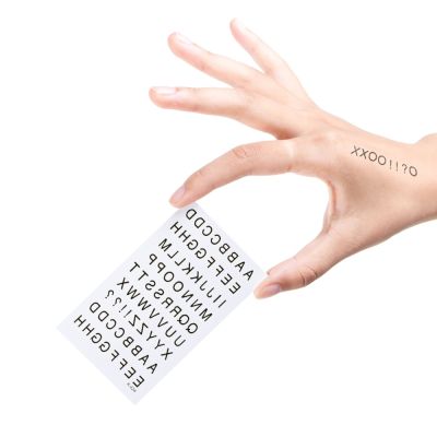 Black Letter Water Transfer Fake Tattoos Disposable Waterproof Temporary Words Stickers Beauty Women Men Sexy Cool Body Art
