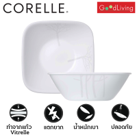 Corelle Winter Frost ชามอาหาร ชามแก้ว ชามสี่เหลี่ยม ขนาด 6.5 นิ้ว (16 cm.) จำนวน 2 ชิ้น [C-03-2323-FT-2]