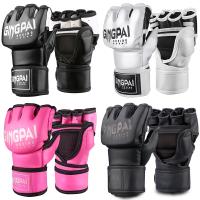 Half Mitts MMA Boxing Gloves For Men Women Mixed Martial Arts Open Palm Kickboxing For Punching Bag Sparring Muay Thai Karate