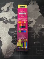 Master Art สีไม้ ดินสอสี 2หัว 6แท่ง12สี สีไม้มาสเตอร์อาร์ต Master Art เหลาง่าย ระบายลื่น สีเข้ม สะใจ
