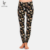 Letsfind แบรนด์แฟชั่นผู้หญิง leggins เอวสูง3D สุนัขน่ารักแบบสบายๆผ้าไหมนมยืดหยุ่นเต็ม Leggings ขายร้อน...