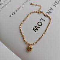 COD SDGREYRTYT Korean Ins Stainless Steel Oval Bead Bracelet Love Heart Bracelet