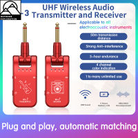 ตัวรับส่งสัญญาณ Uhf แบบสากล Ws-3เครื่องรับส่งสัญญาณระบบกีตาร์ไร้สาย4ช่องสัญญาณ2023ใช้ Instrumen Akustik ด้วยไฟฟ้า