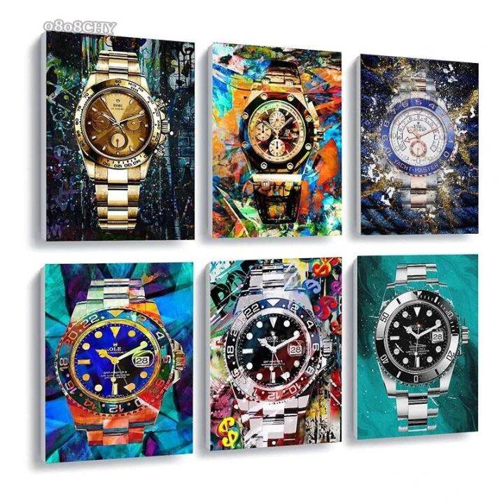 Luxury Watch Graffiti Art Canvas Painting Famous Watch Wall Art Posters
