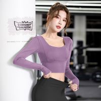 [COD] womens tight-fitting sports top 2023 new quick-drying navel short fitness long-sleeved