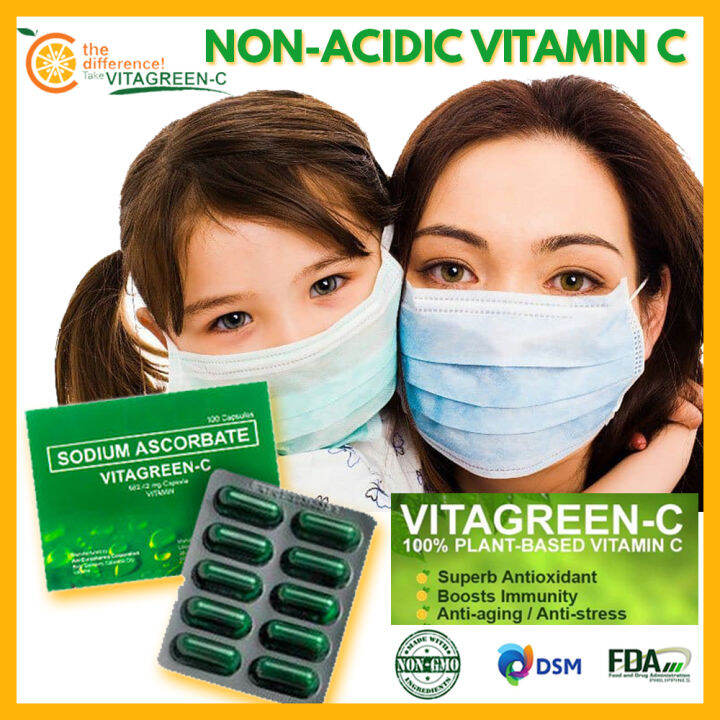 VITAGREENC SODIUM ASCORBATE 562.42 mg Capsule Vitamin C 10 Capsules