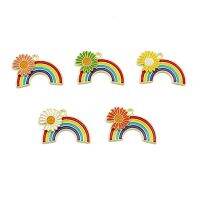 100ชิ้น Daisy Rainbow DIY อัลลอยด์เครื่องประดับที่มีสีสันดอกไม้เครื่องรางห้อยโทรศัพท์พวงกุญแจตุ้มหูสร้อยคอเครื่องประดับของขวัญ