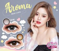 คอนแทคเลนส์ wink สีเทา Gray ค่าสายตาปรกติ ลาย Aroma