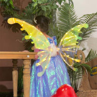 Fast Delivery Girls Electrical Butterfly Wings With Music Lights Glowing Shiny Dress Up Moving Fairy Wings For Birthday Wedding Christmas