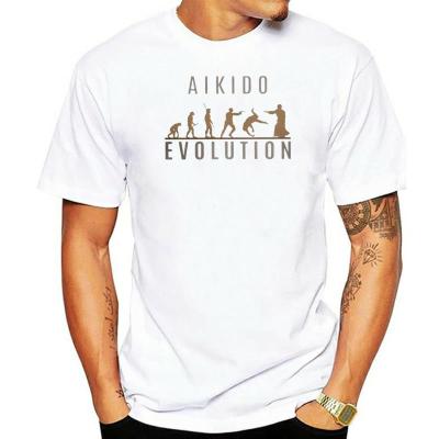 Aikido Evolution เสื้อยืดสำหรับผู้ชาย Morihei Ueshiba แขนลำลองขาสั้นพิมพ์ลายแฟชั่นคอ100% เสื้อใหม่ฤดูร้อนคอกลมขายส่งราคาถูกเสื้อยืดตลก