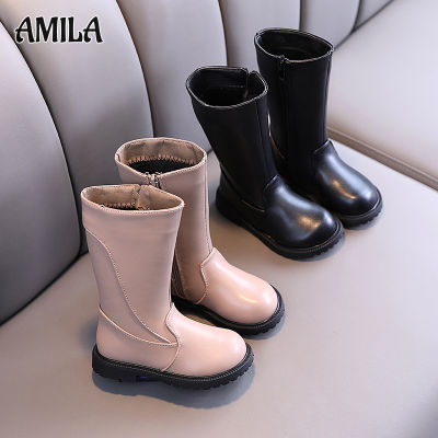 AMILA รองเท้าบูทเด็ก,รองเท้าบูทมาร์ตินแฟชั่นสำหรับเด็กขนาดกลางและใหญ่เข้าได้กับทุกชุดรองเท้าบู้ตหนัง