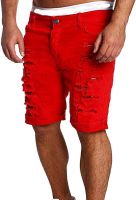 Enrica Mens Casual Ripped Destroyed Slim Fit Jeans Shorts