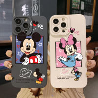 เคสสำหรับ Infinix Note 12 G96ขายดี20S 12i 10S 11S 10i Smart 6 HD X6511 X657B X6512 Smile Mickey Minnie เคสขอบสี่เหลี่ยมป้องกันเลนส์เต็ม