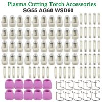 100pcs WSD60 Plasma Cutting Consumables Torch Electrode Tip Nozzle Kit 60A Plasma Cutting Machine Accessories AG60 SG55