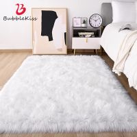 Bubble Kiss Plush Soft Sheepskin Bedroom Car For Living Room Decor White Long Pile Imitation Wool Fur Rugs For Kid Room