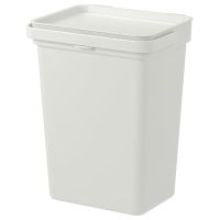 NBI ถังขยะ    มีฝาปิด IKEA  HÅLLBAR เทาอ่อน, 10 ลิตร,  , garbage  สีขาว Trash Can  ที่ใส่ขยะ