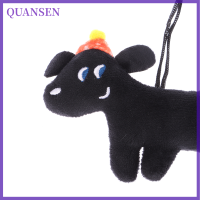 QUANSEN การ์ตูนตุ๊กตาสุนัขสีดำพวงกุญแจตุ๊กตาตุ๊กตาพวงกุญแจ Creative Puppy BACKPACK จี้