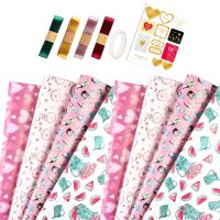 8 Sheets Gift Wrapping Paper,Wrapping Paper with 4 Different Patterns,Wrapping Paper for Christmas Birthday Party