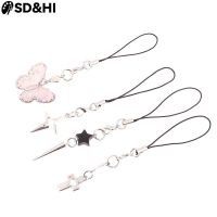 Handmade Phone Key Chain Kawaii Cellphone Flower Star Butterfly Cross Charms Pendant Cute Cartoon Bear Rope Lanyard Phone Straps