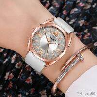 ⌚ Contracted fashion ladies watches leather big dial Roman star points in powder not mechanical female watch