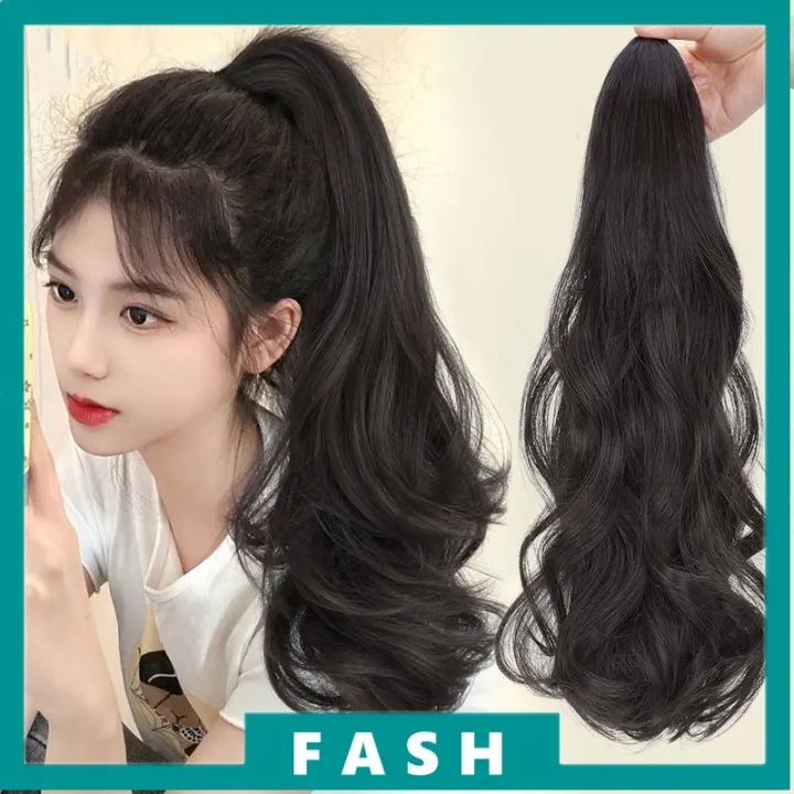 Wig Female Long Hair Clip Natural Simulation Long Curly Hair Big Wave High  Horsetail Fashion Wig C1 | Lazada PH